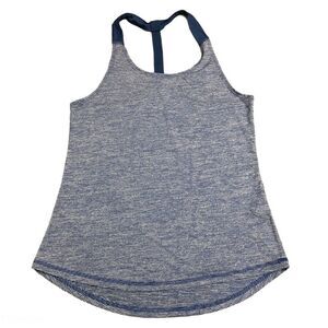 Jockey t back racerback workout blue striped tank top size small